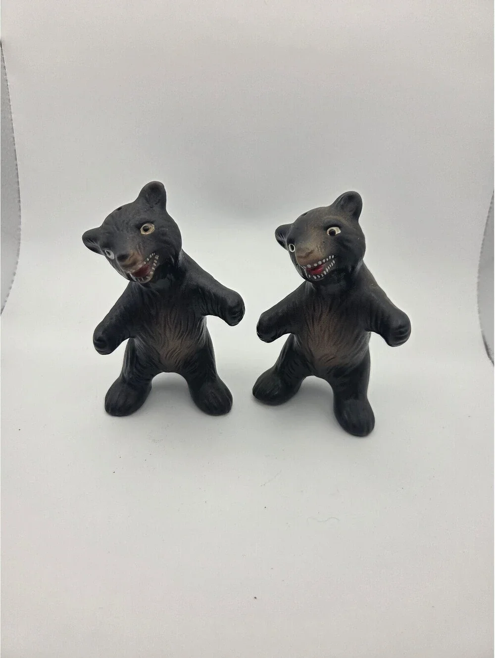 Vintage MCM- Ceramic Hugging bear shakers complete- Japan